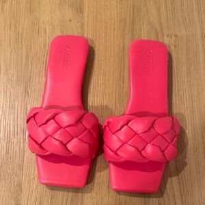 Nordstrom Vibrant Pink Braided Slide Sandals